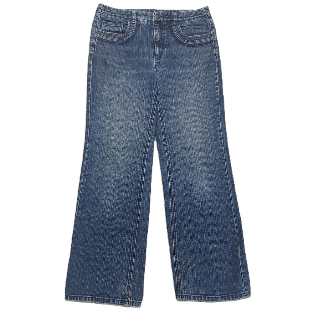 Talbots Petites Stretch Womens 6 (29x28.5) Jeans Bootcut Curvy Mid Rise Blue